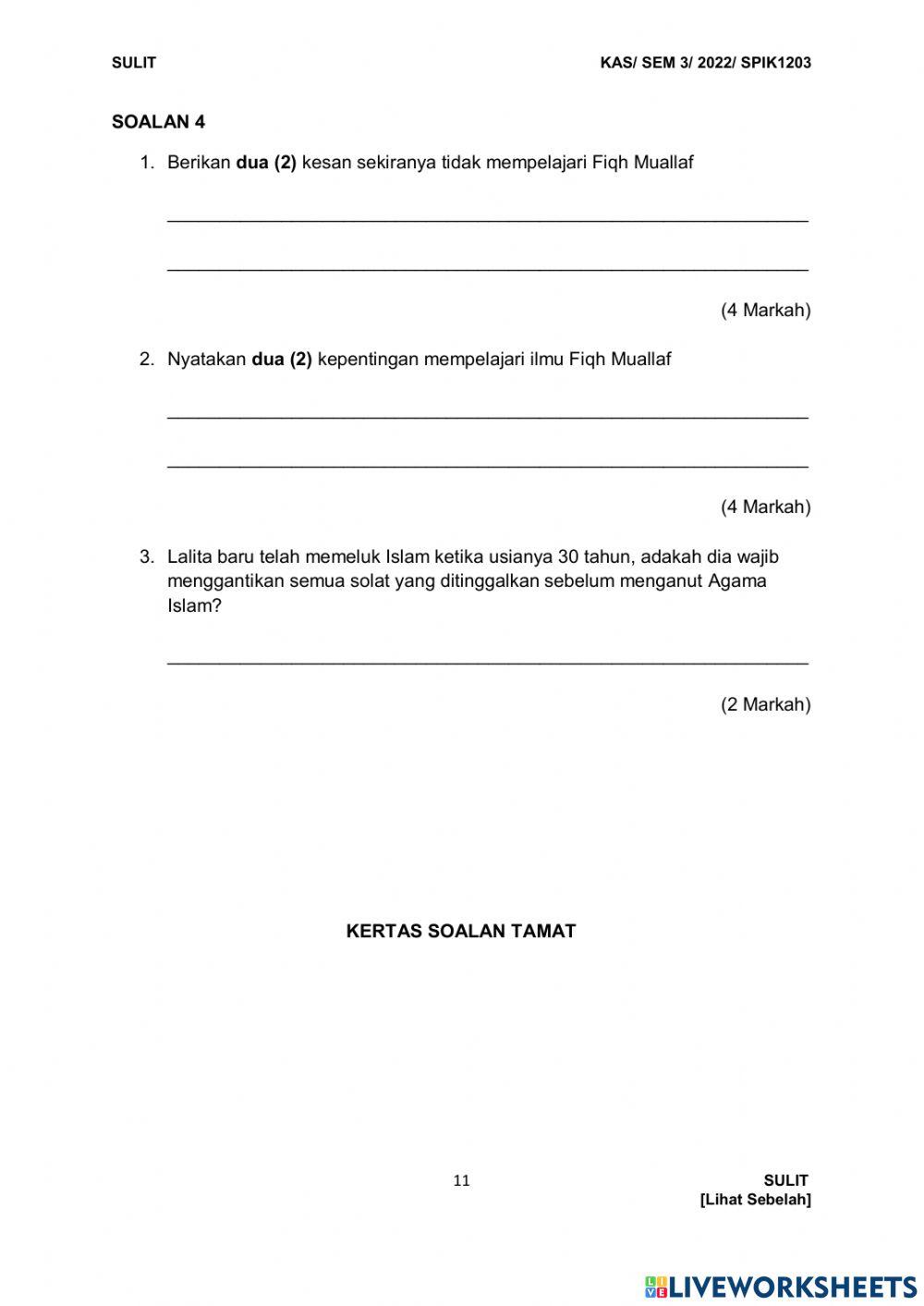 Fiqh mualaf bhg b midterm okt 2022 set 1