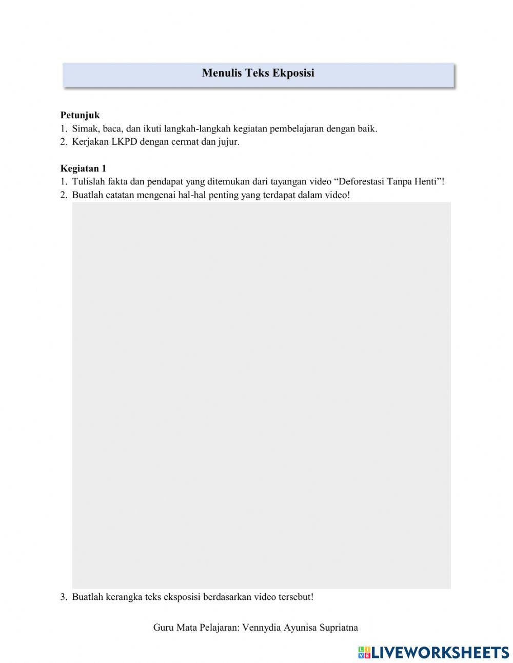 LKPD - Menulis Teks Eksposisi