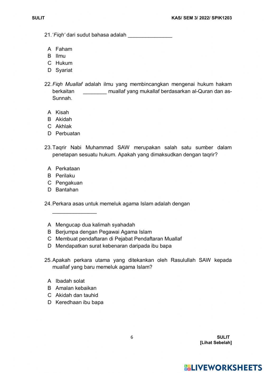 Fiqh mualaf bhg a midterm okt 2022 set 2