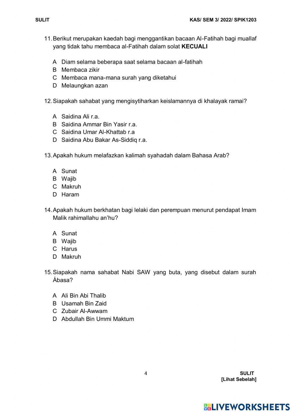 Fiqh mualaf bhg a midterm okt 2022 set 3