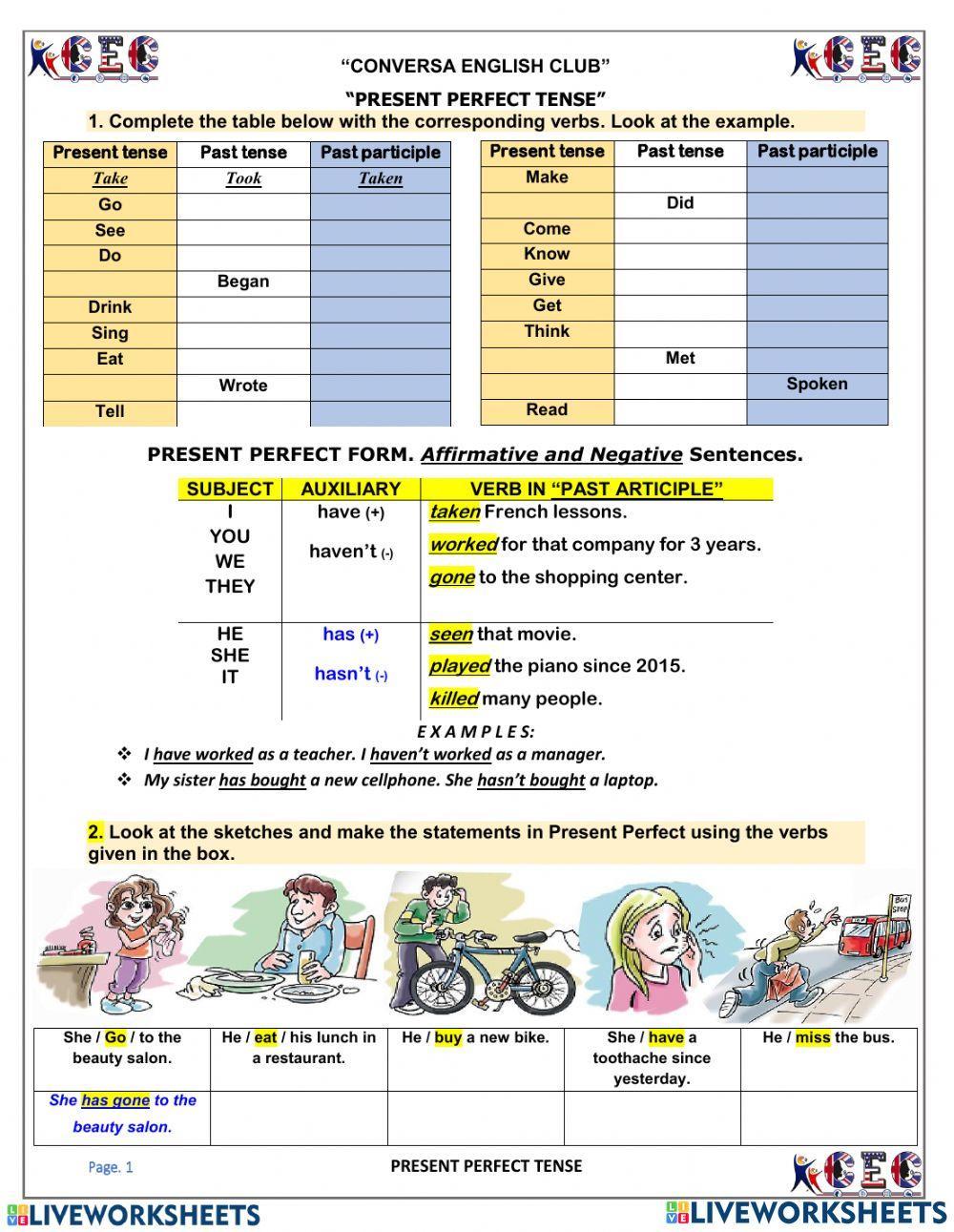 2180959 Present perfect tense RUBY LiveWorksheets