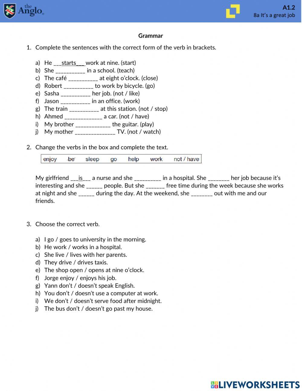 A1.2 It's a great job