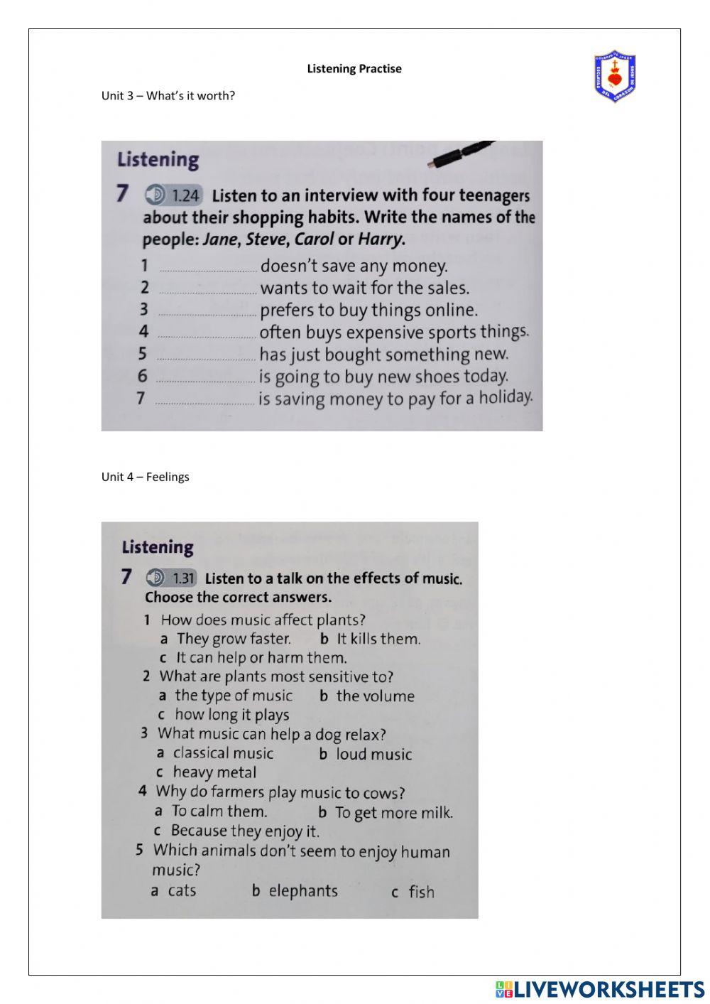 Listening Practise