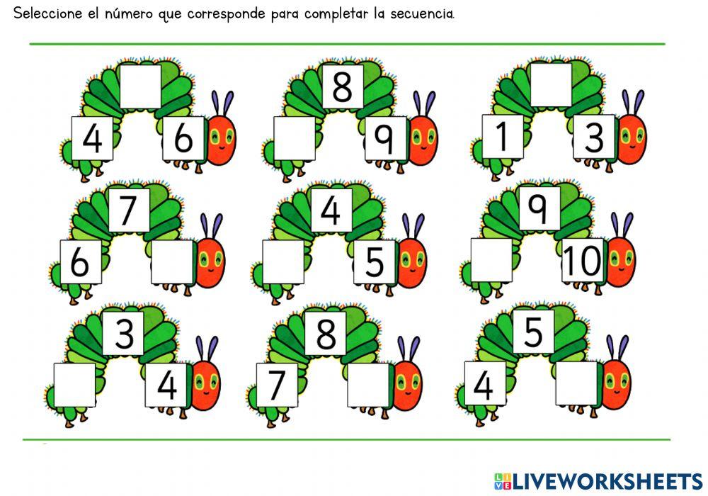 Completando cantidades hasta 10