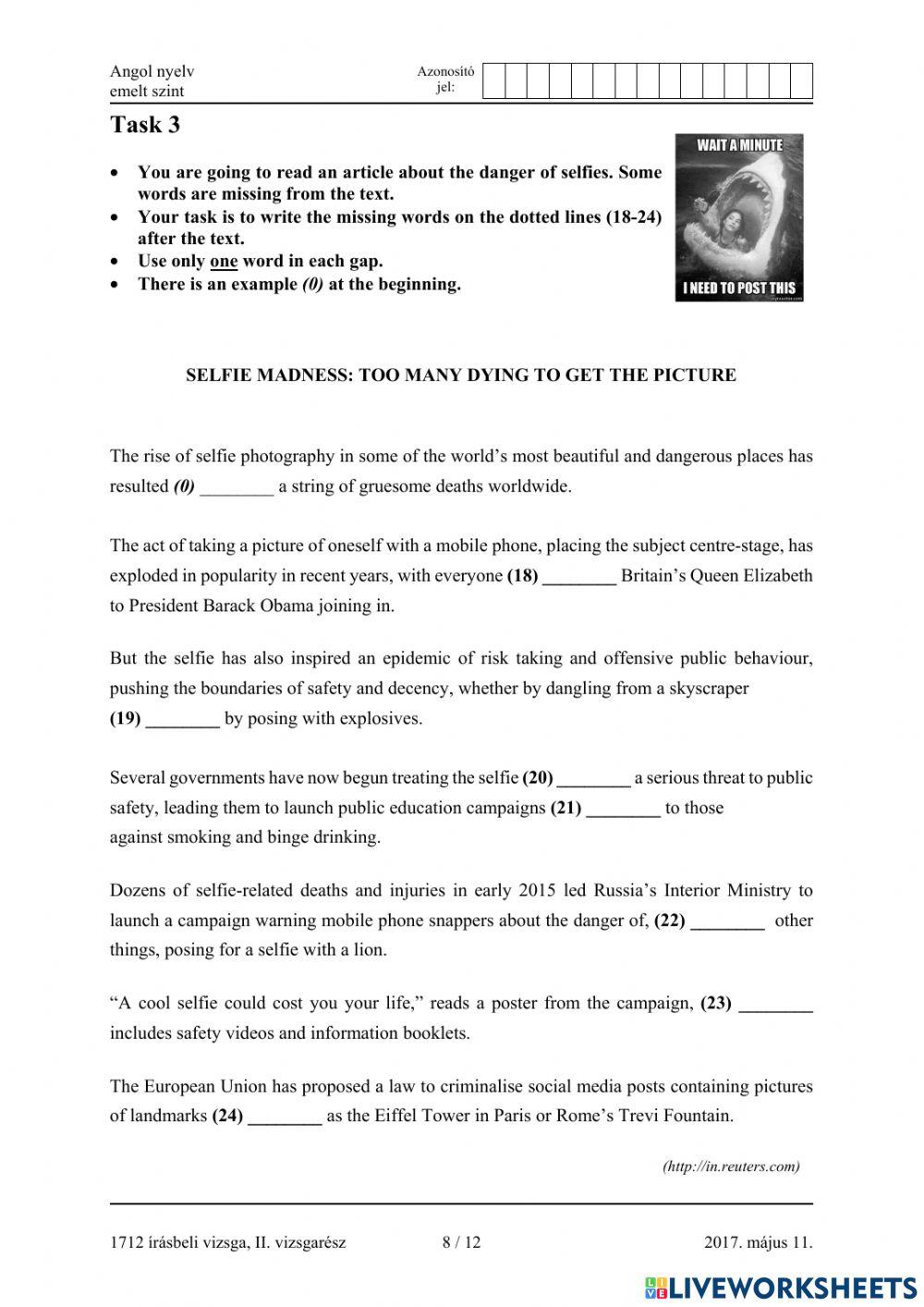 2017 május emelt érettségi Nyelvhelyesség