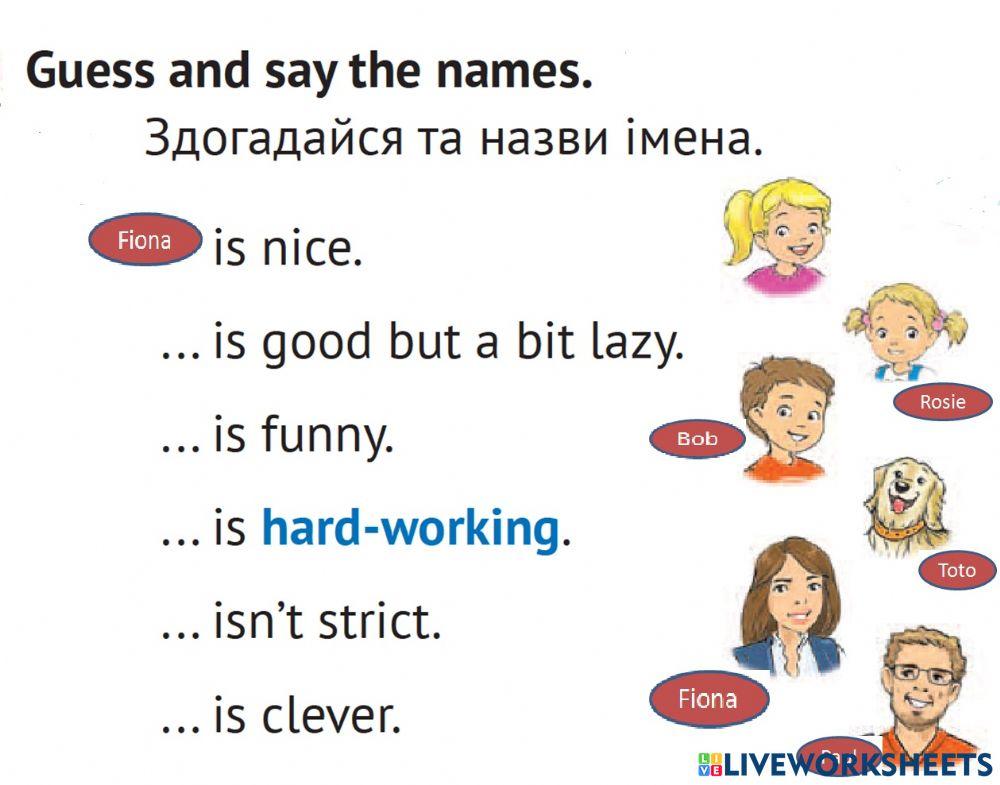 Adjectives Character