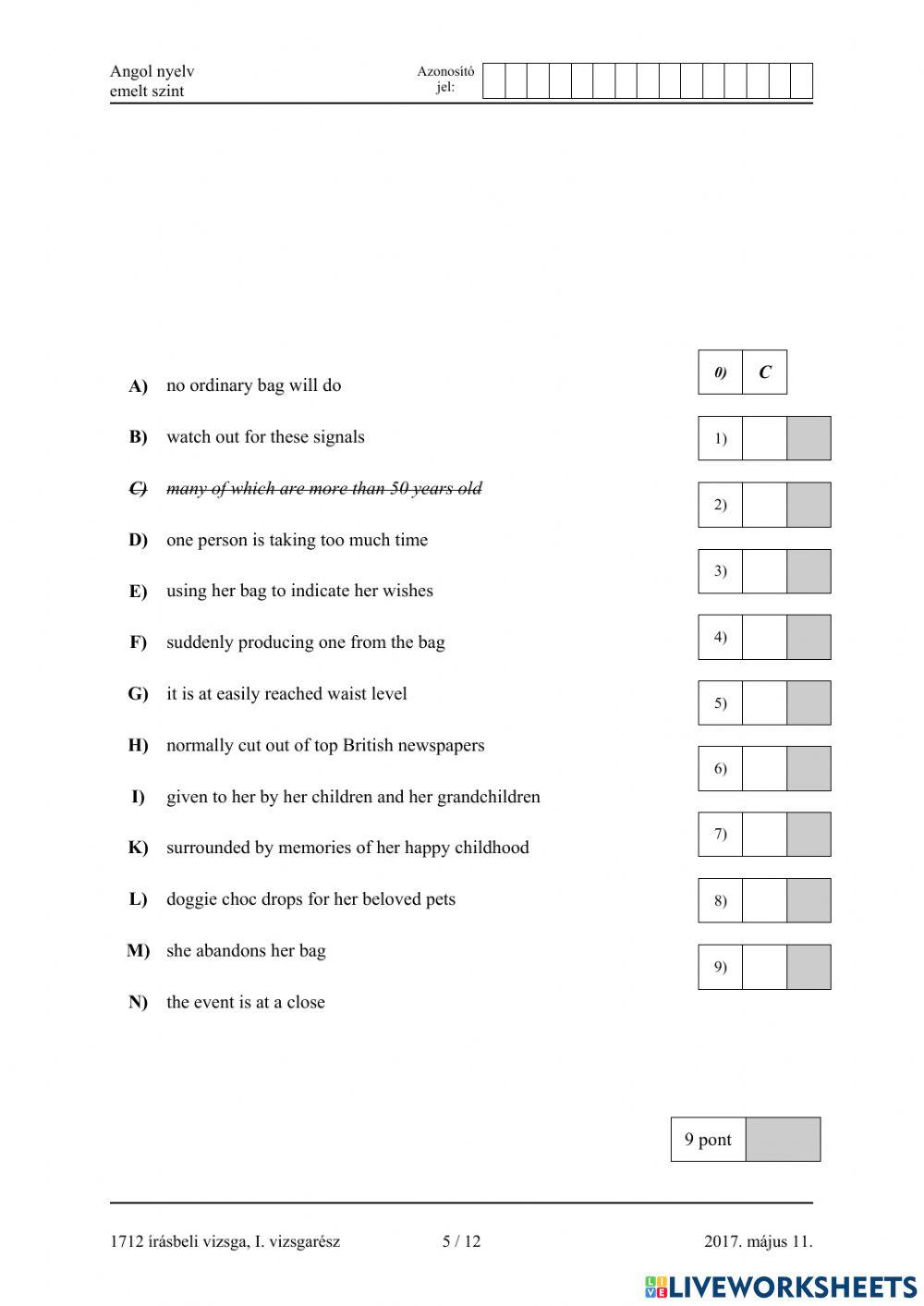 Érettségi 2017 emelt olvasásértés