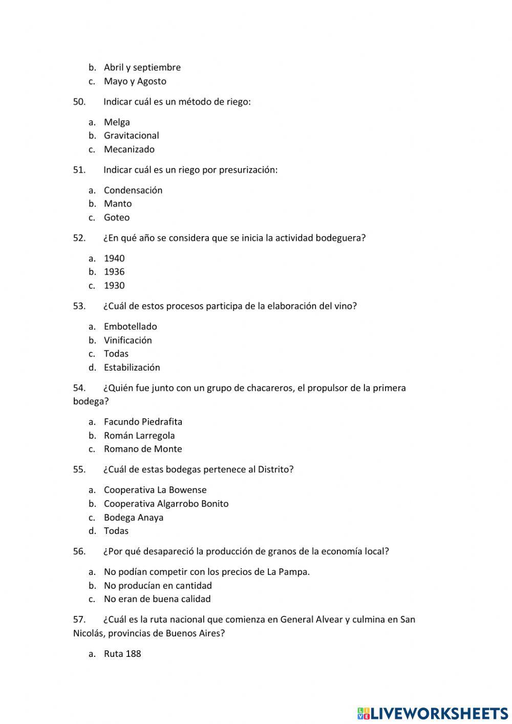 Preguntas concurso de lectura