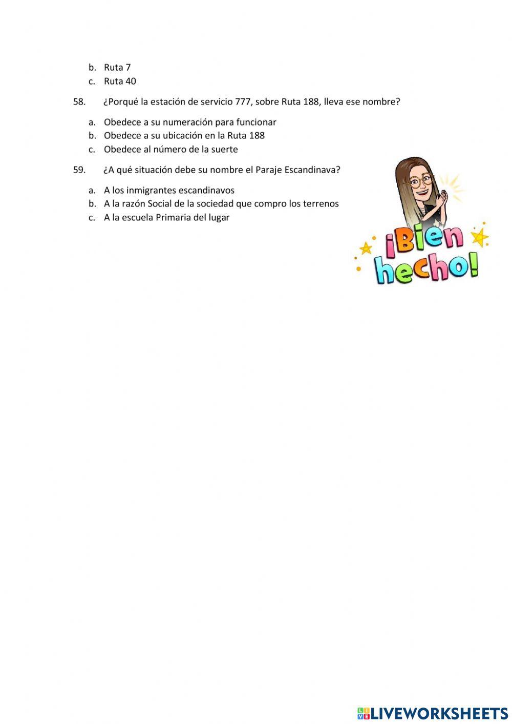 Preguntas concurso de lectura