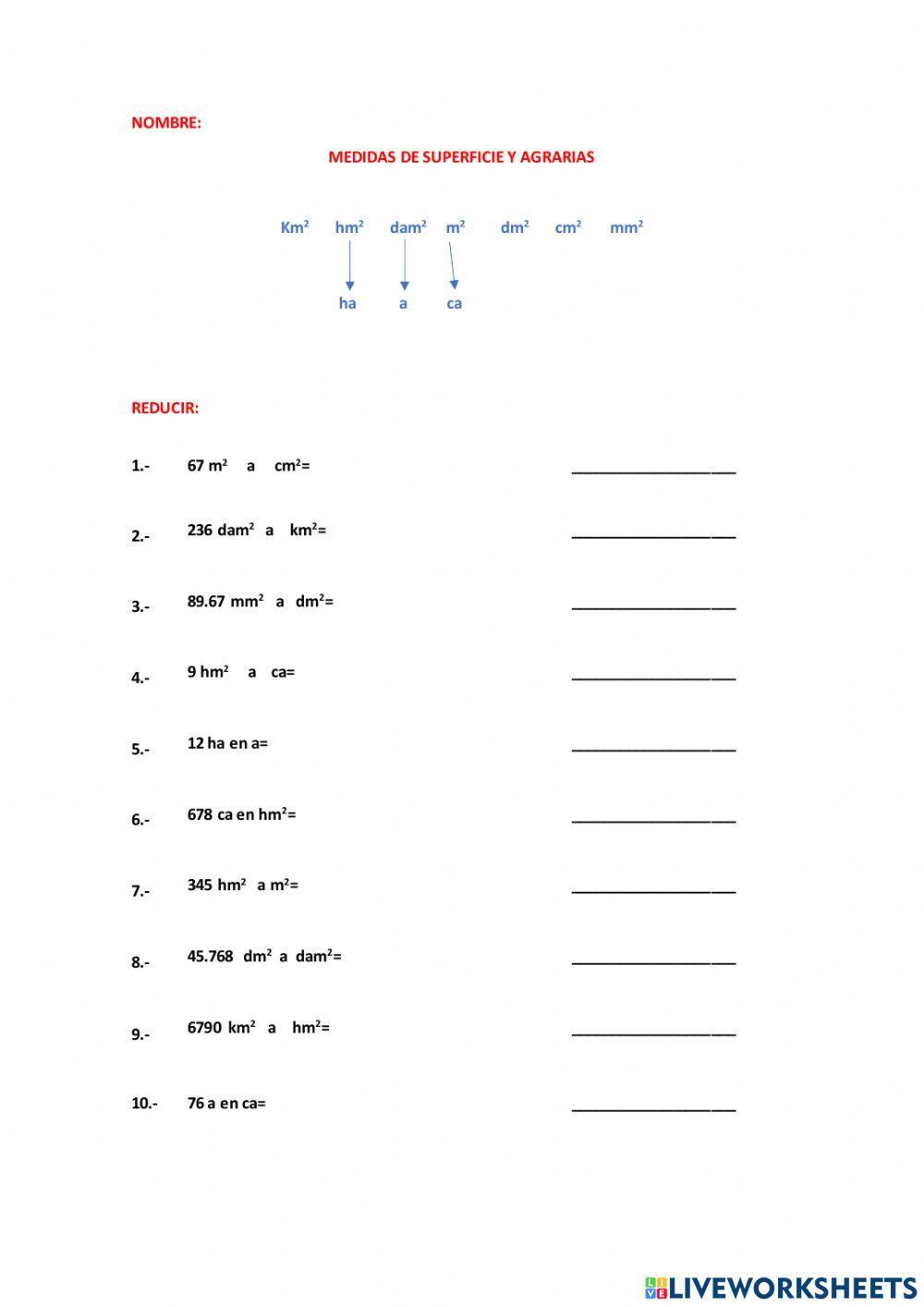 Medidas de superficie y agrarias