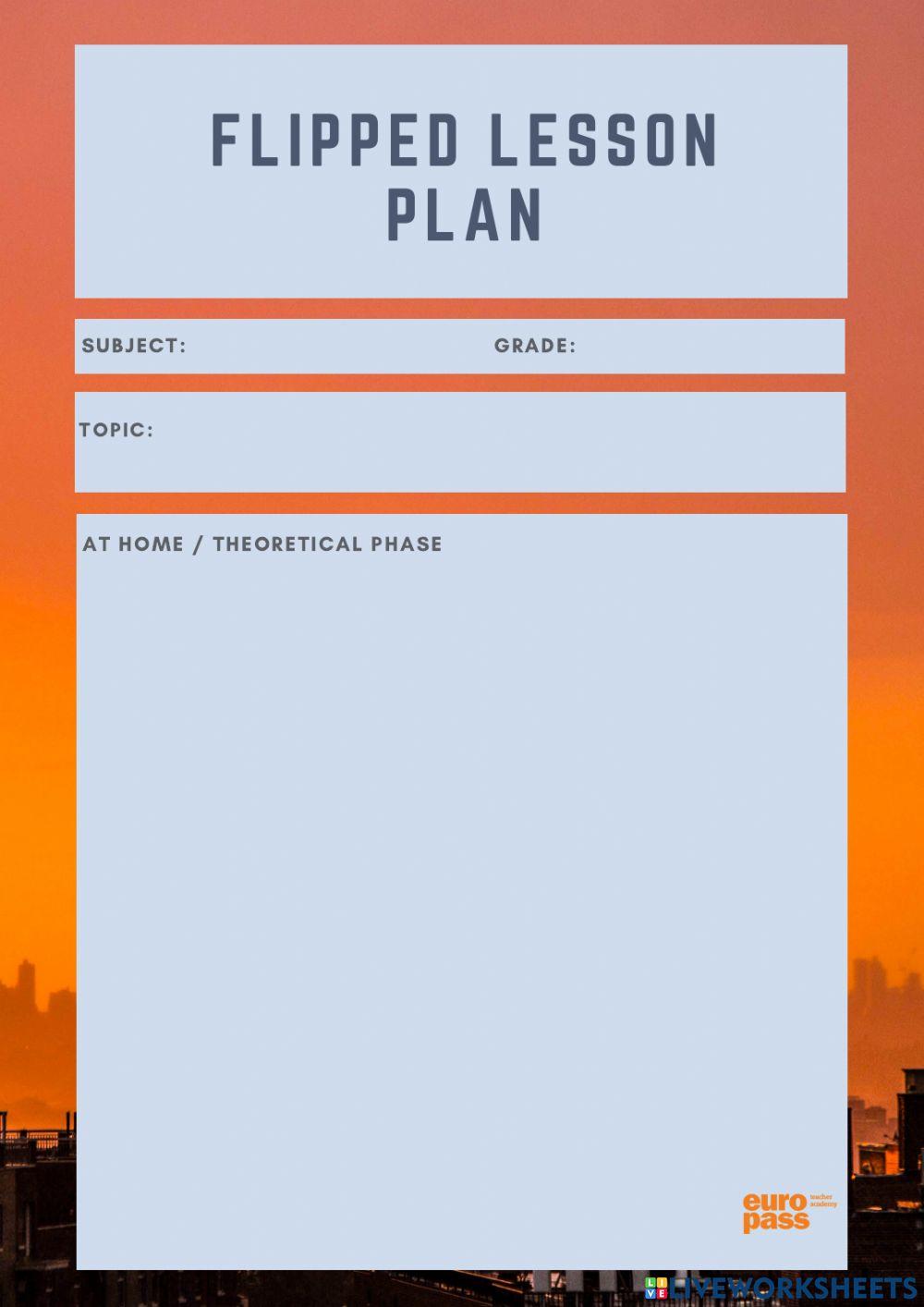 The Flipped Lesson Plan