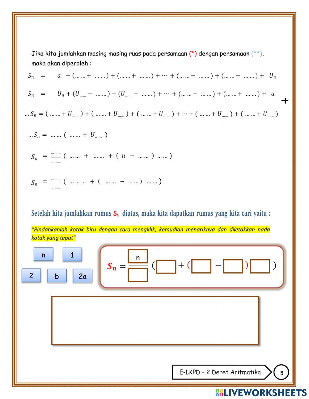 Lkpd deret aritmatika