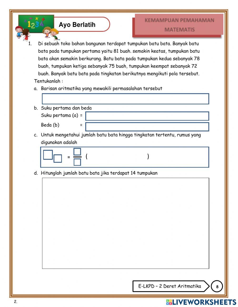 Lkpd deret aritmatika
