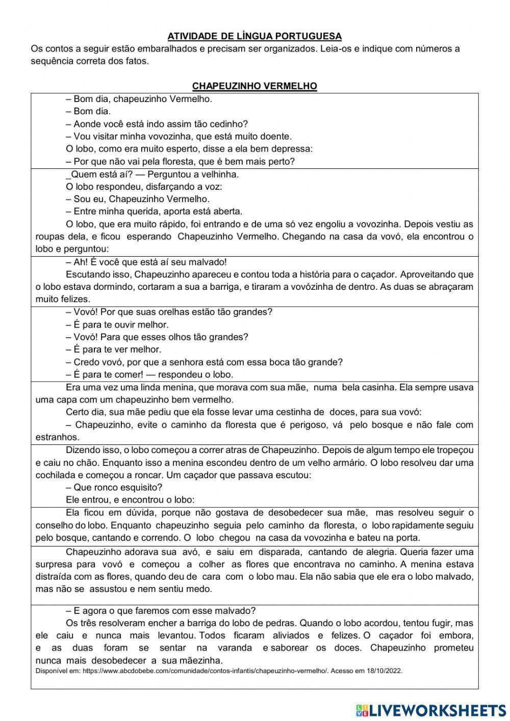 Organização de contos