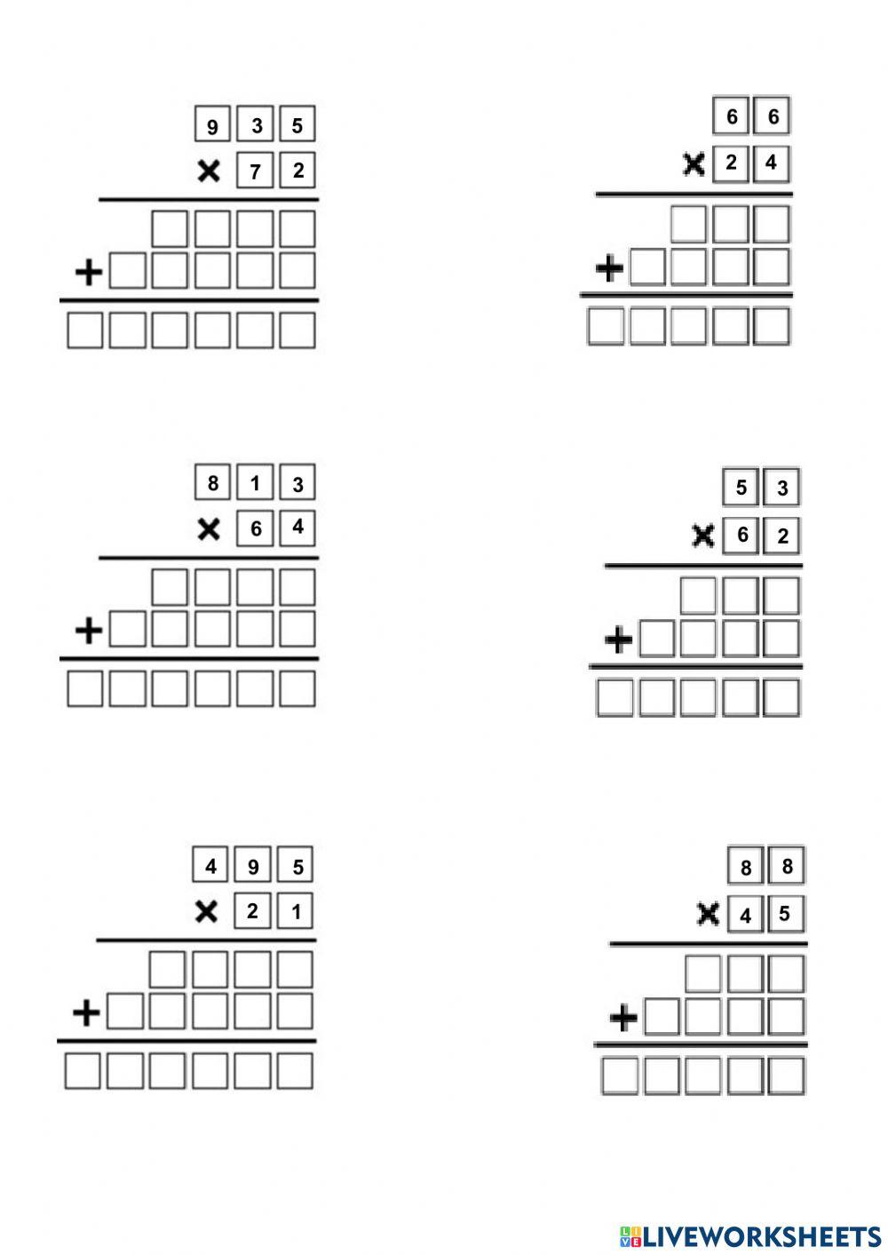 Multiplicação com 2 digitos