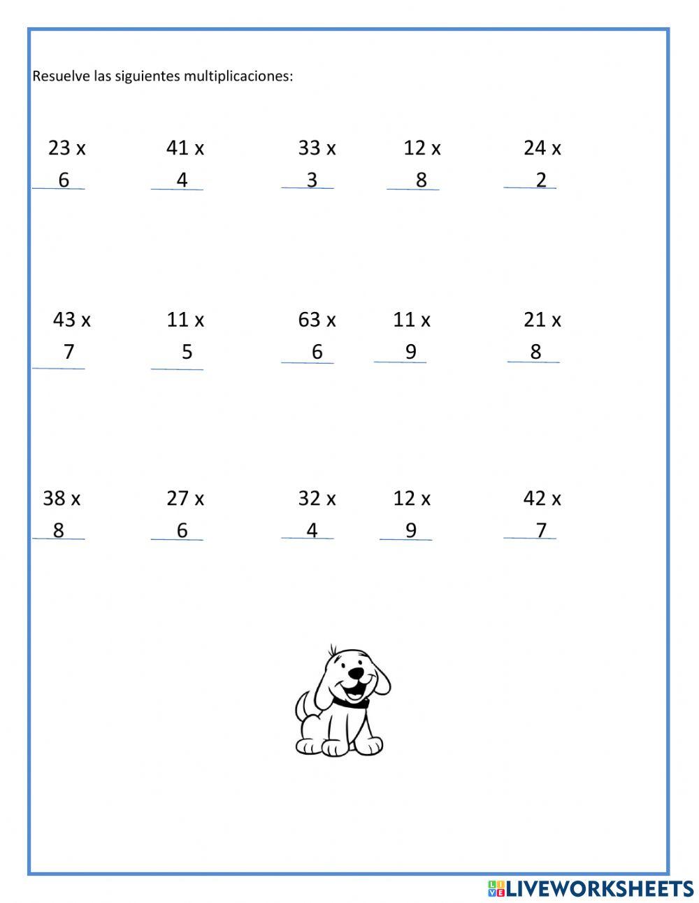 Multiplicación por una cifra
