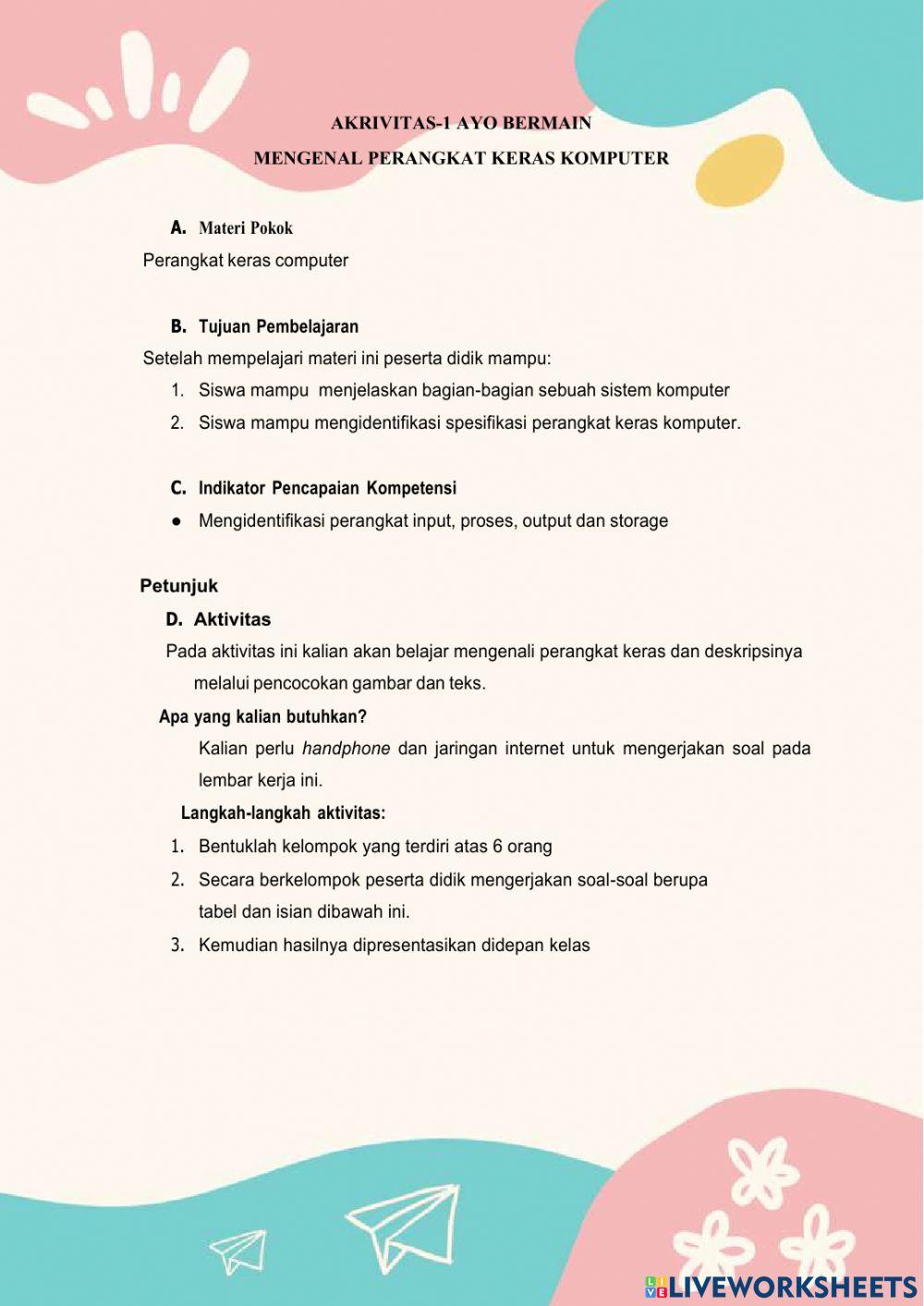 LKPD Mengenal Perangkat keras