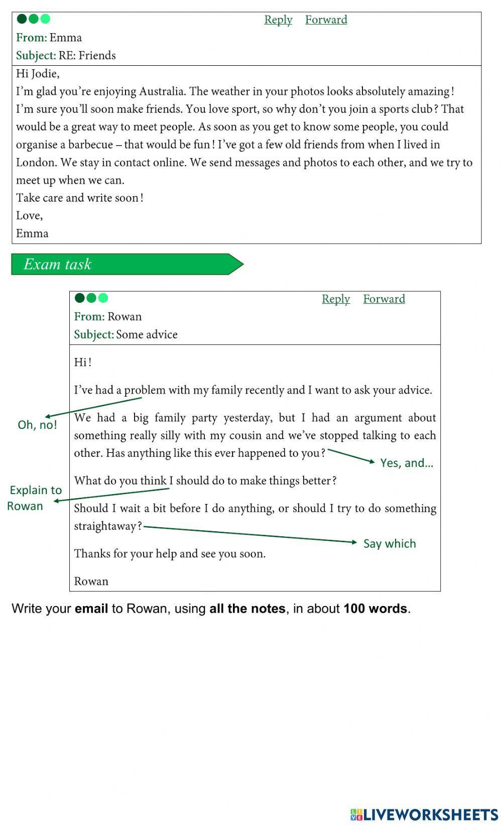 EXAM BOOSTER test 2 - wRITING 1