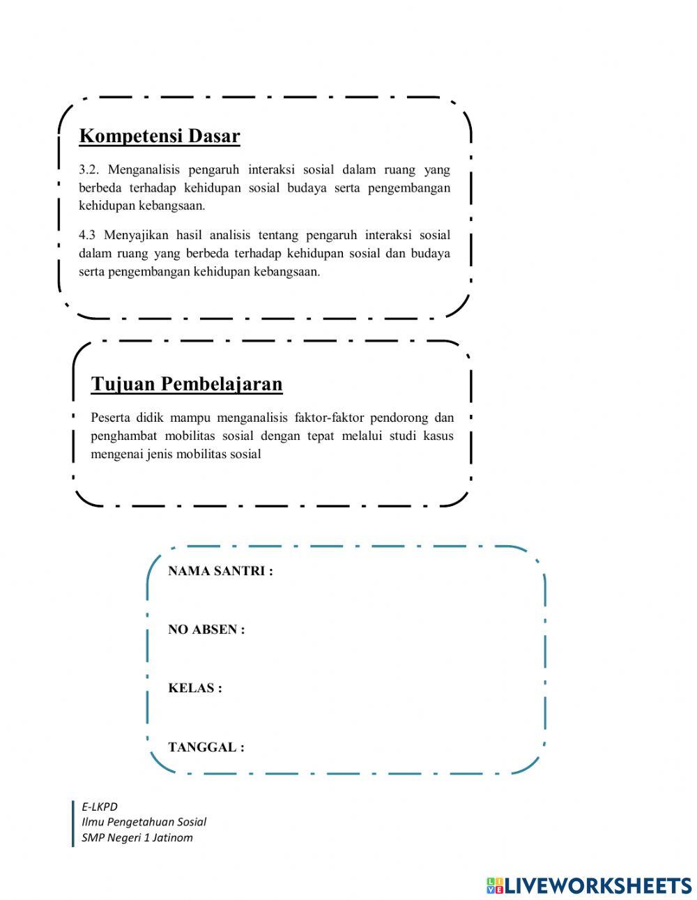 E-LKPD Mobilitas Sosial