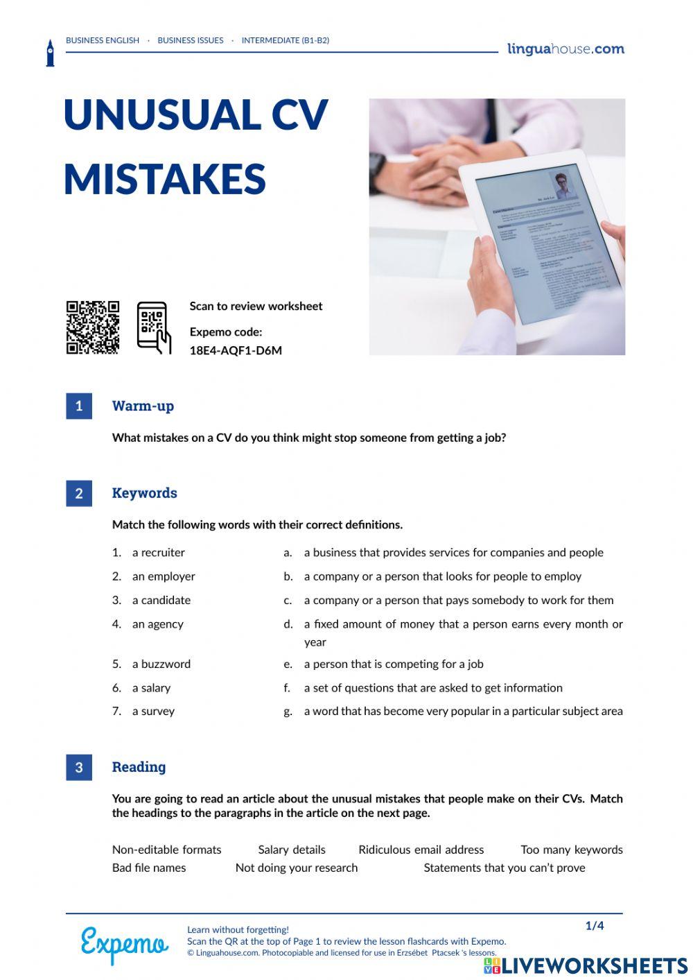 CV mistakes