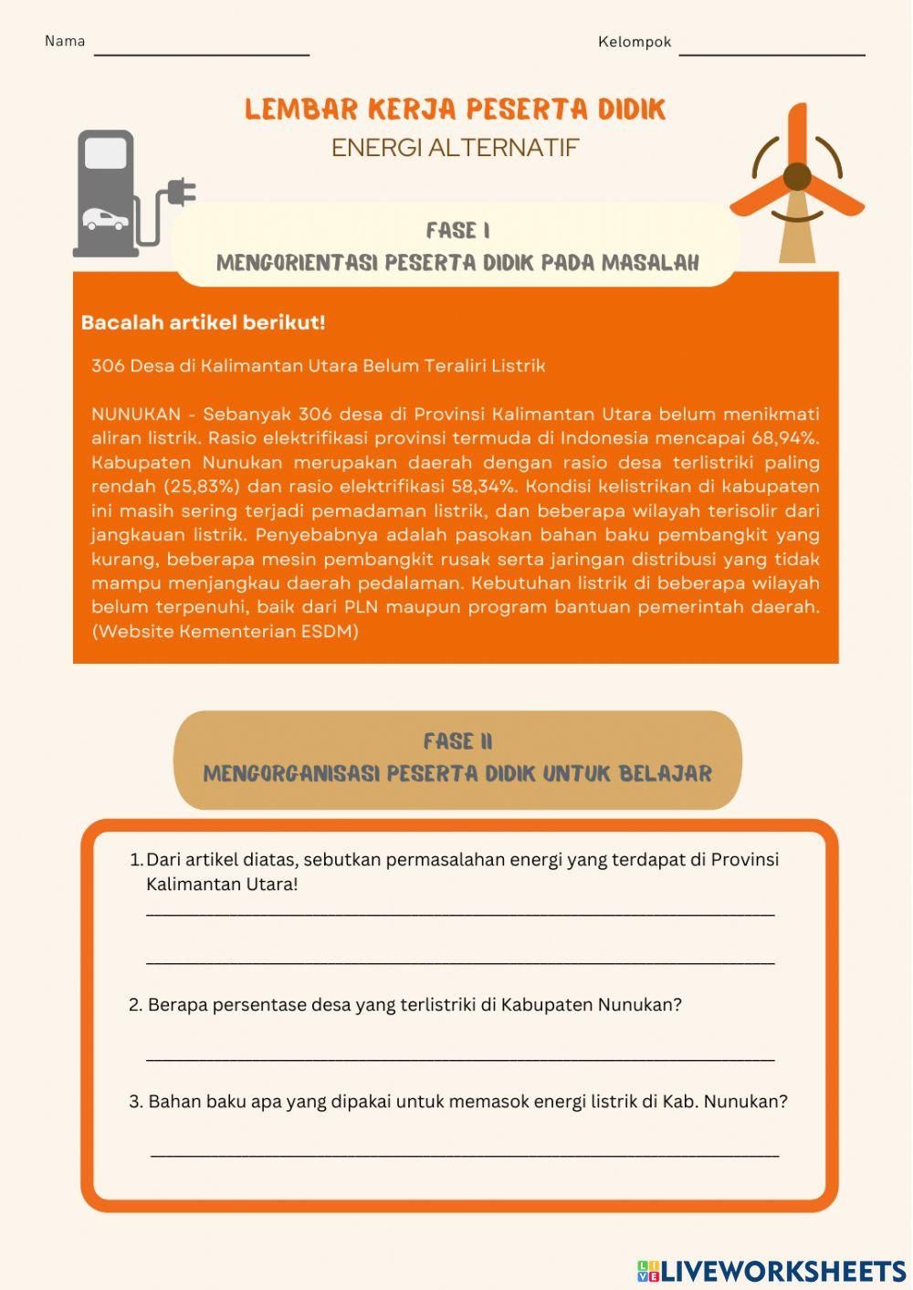 Bahan Ajar dan LKPD Energi Alternatif