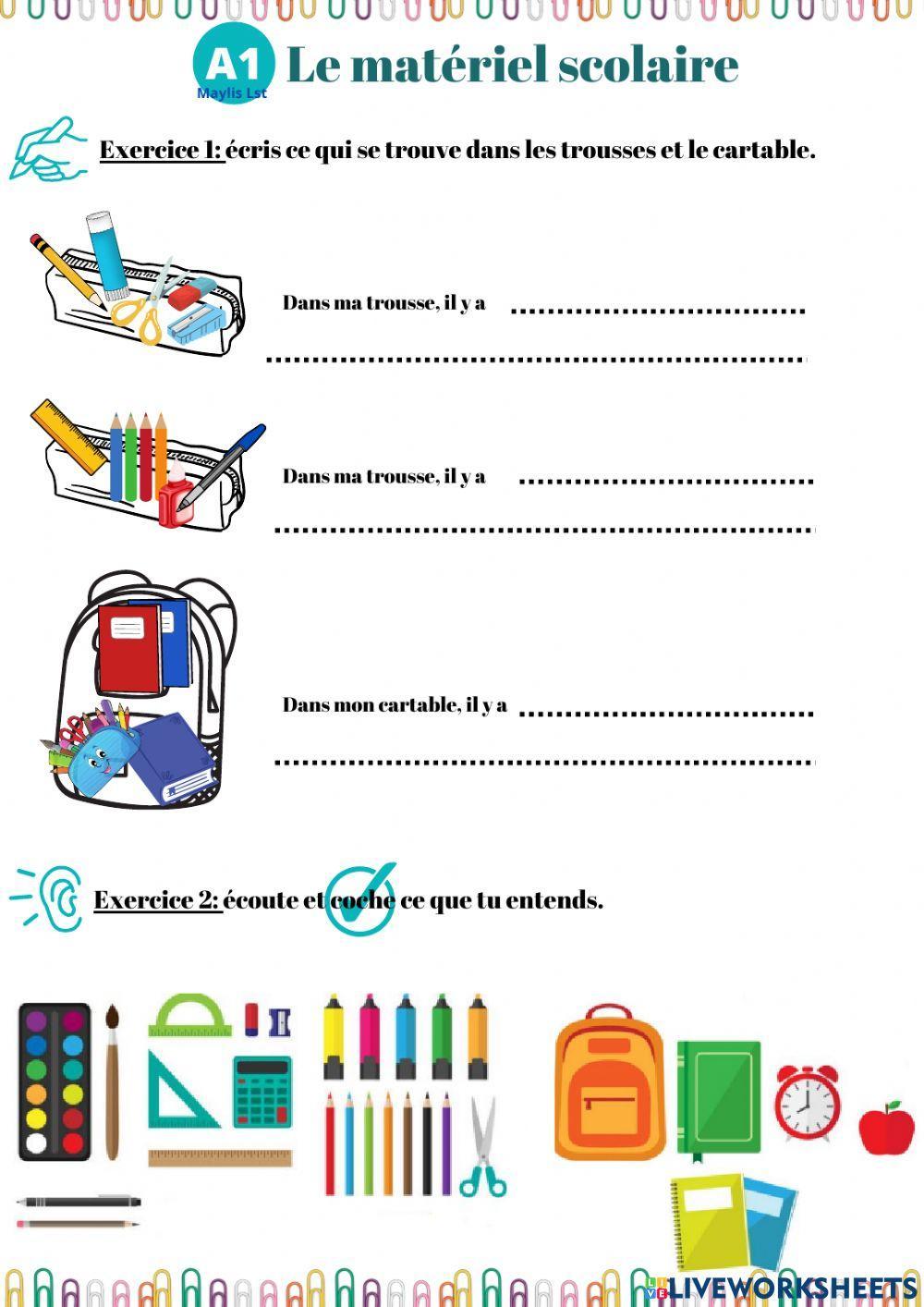 Le matériel scolaire