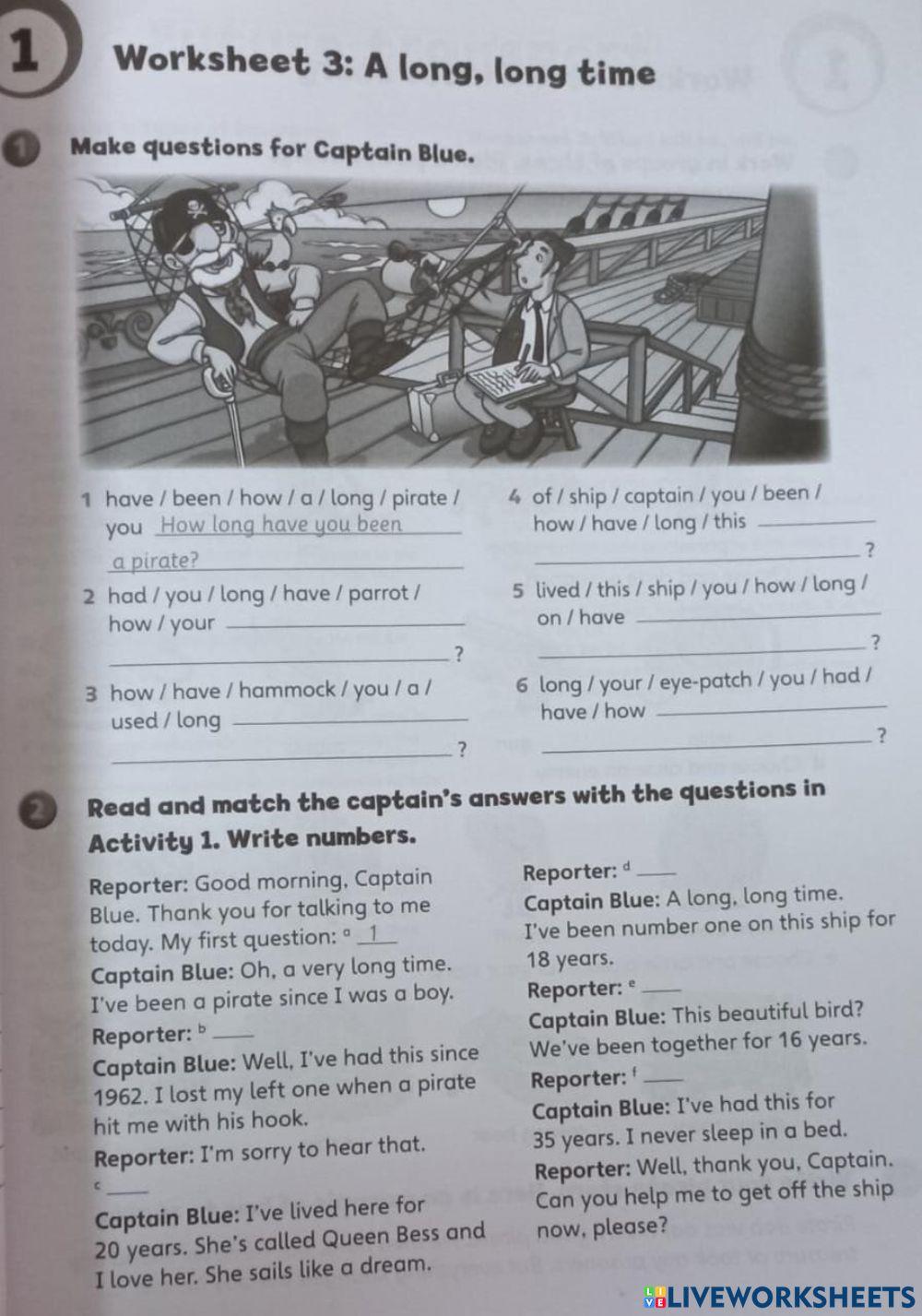 Questions with how long online exercise for | Live Worksheets