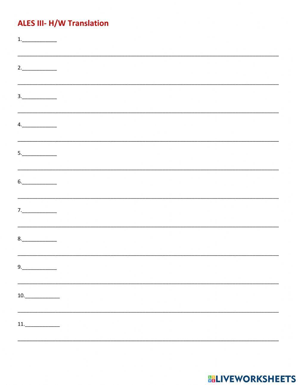 Ales III HW translation