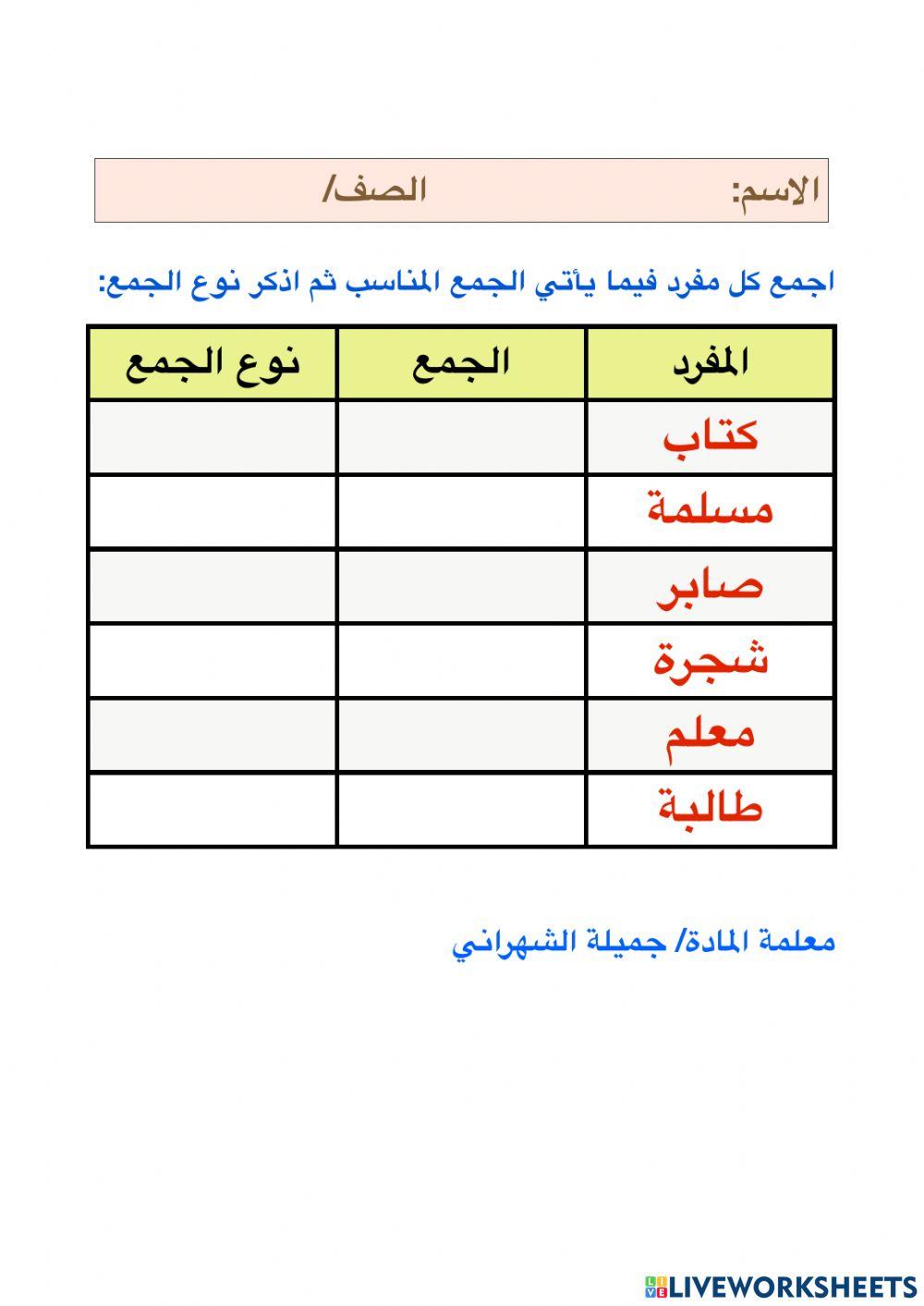 انواع الجموع