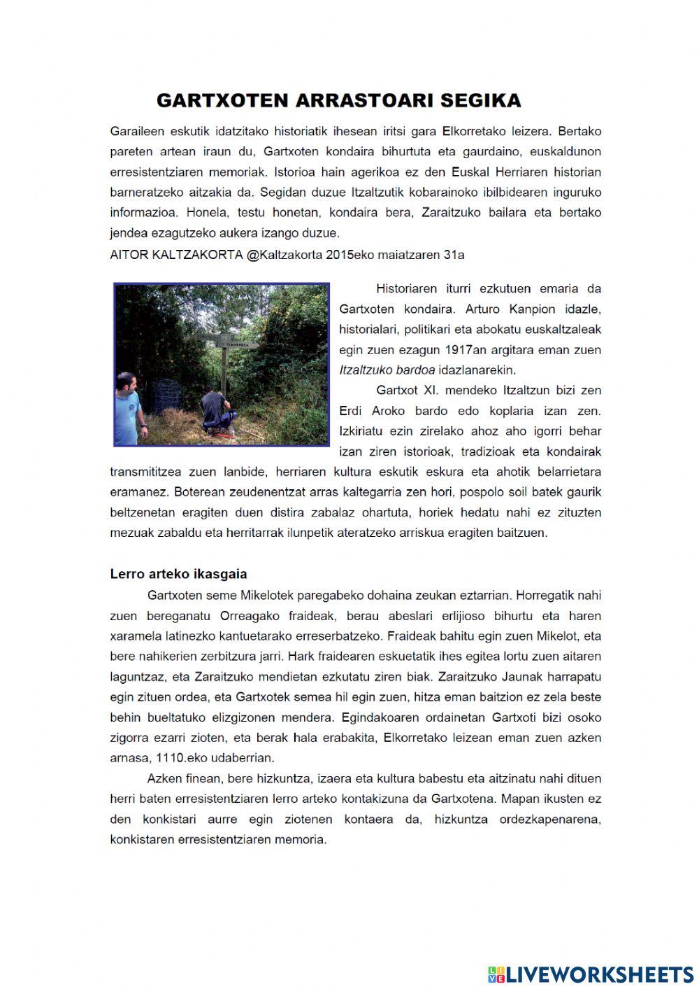 Gartxoten arrastoari segika