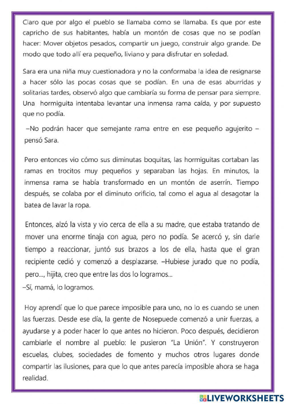 Lectura: NO SE PUEDE