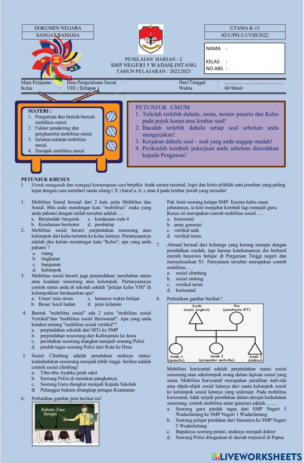 Penilaian Harian 2 IPS