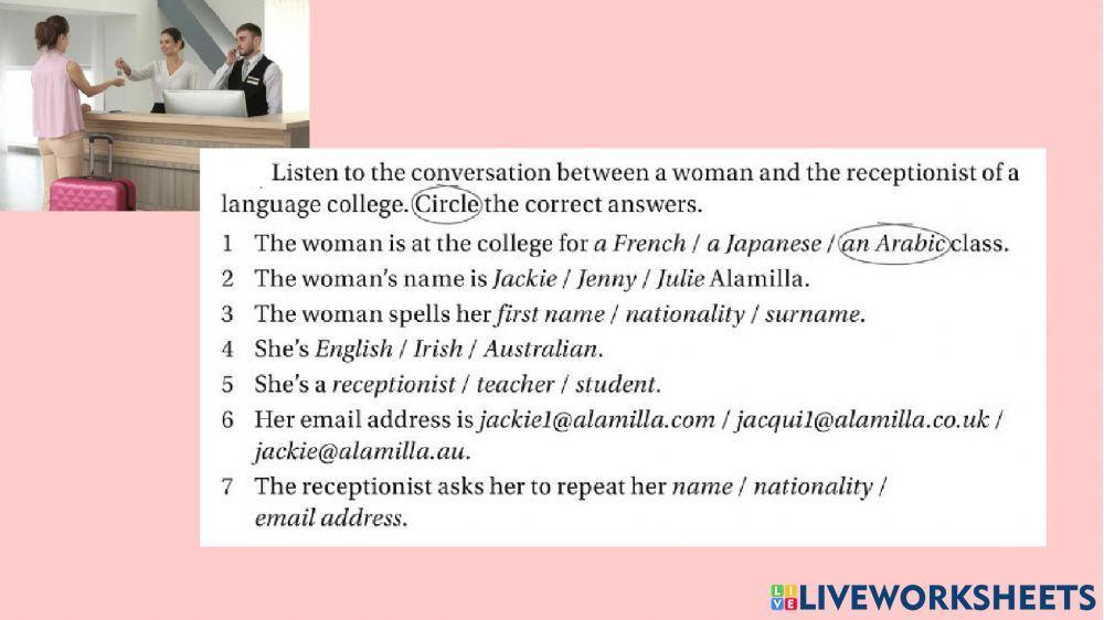 Plural nouns and personal details