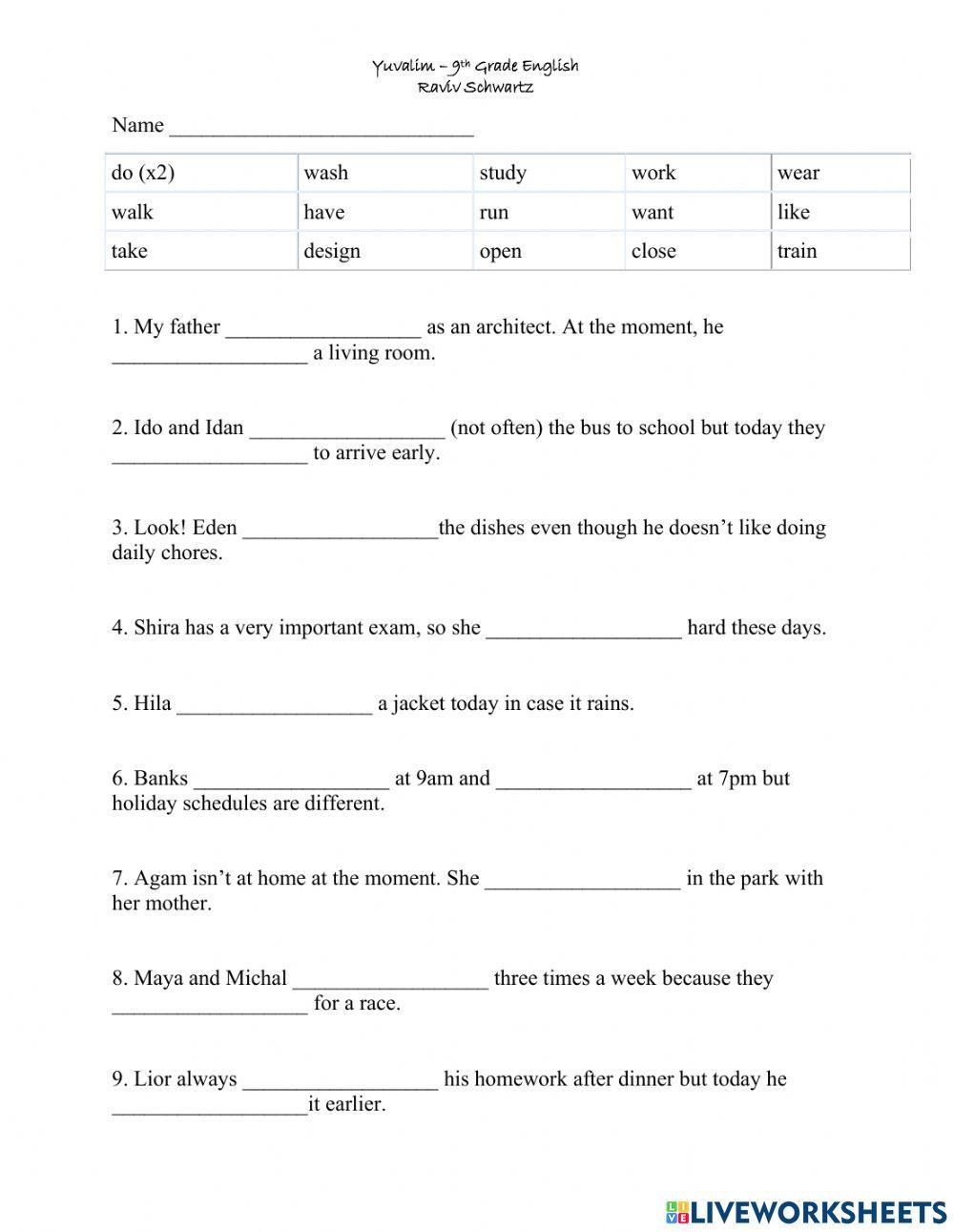 Present Simple vs. Present Continuous