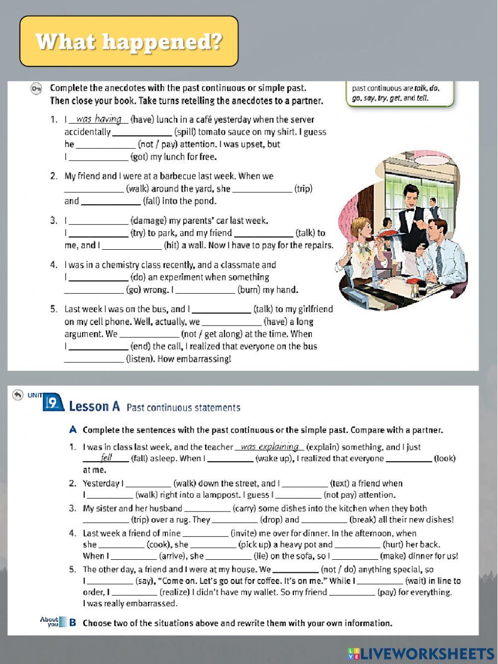 What happened? Live Worksheets