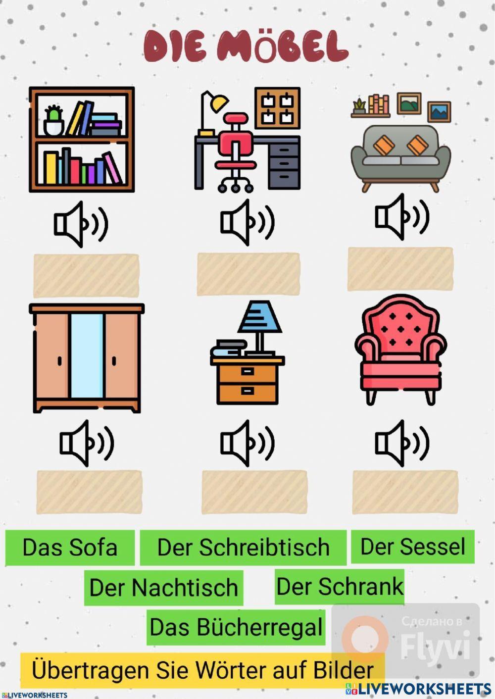 Die Möbel und Gegenstände