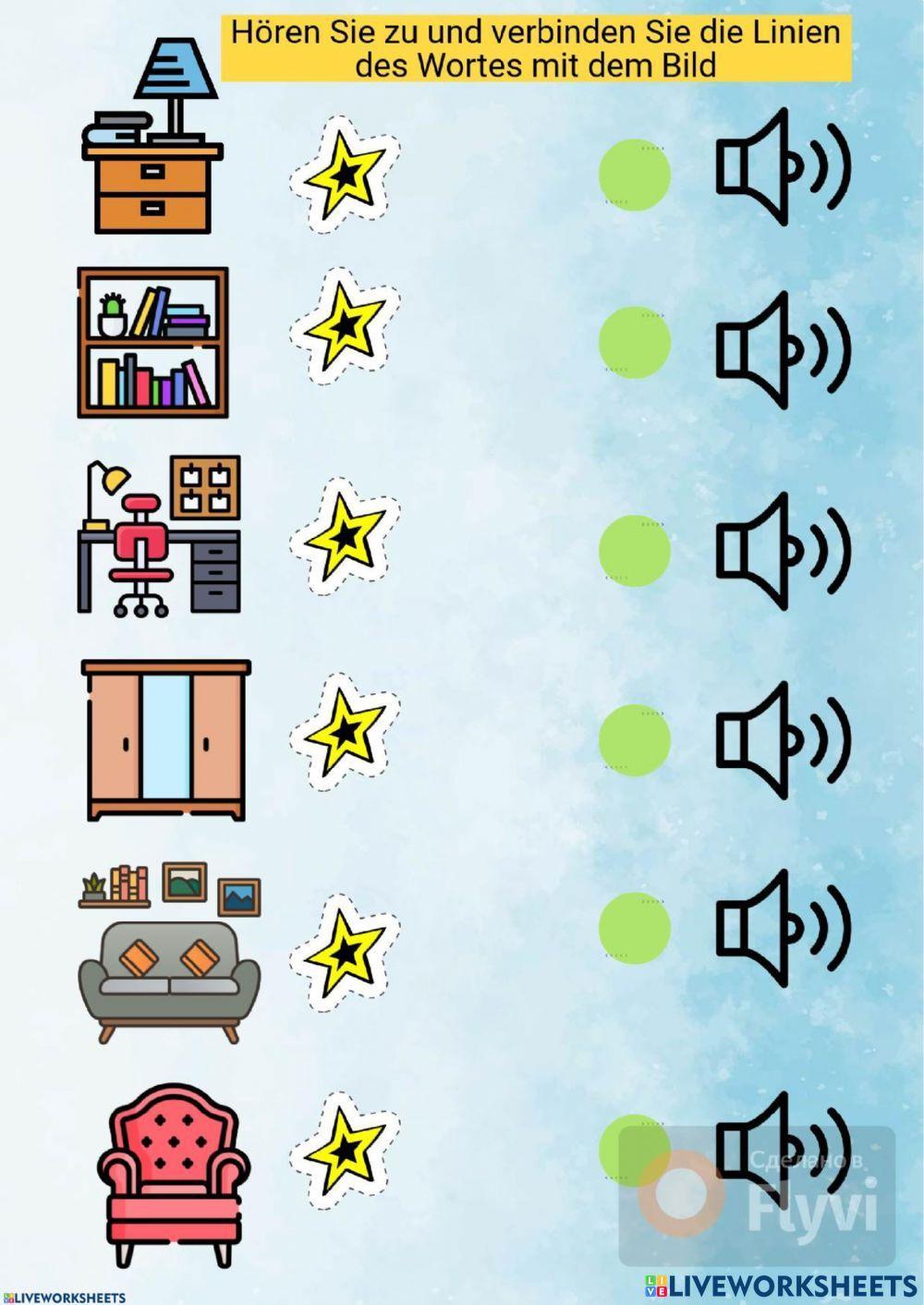 Die Möbel und Gegenstände