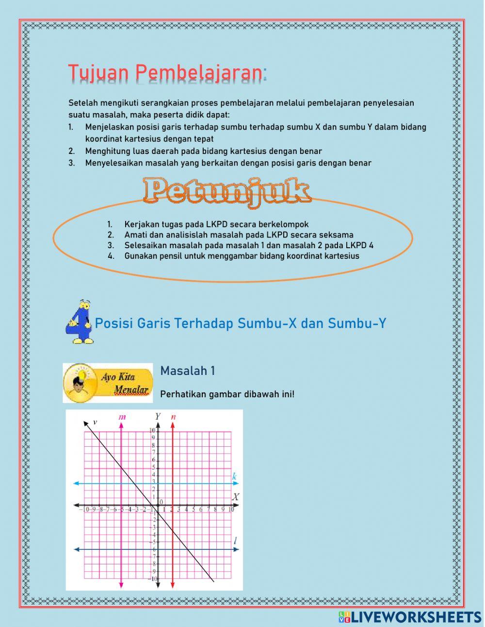 Posisi Garis Koordinat Kartesius