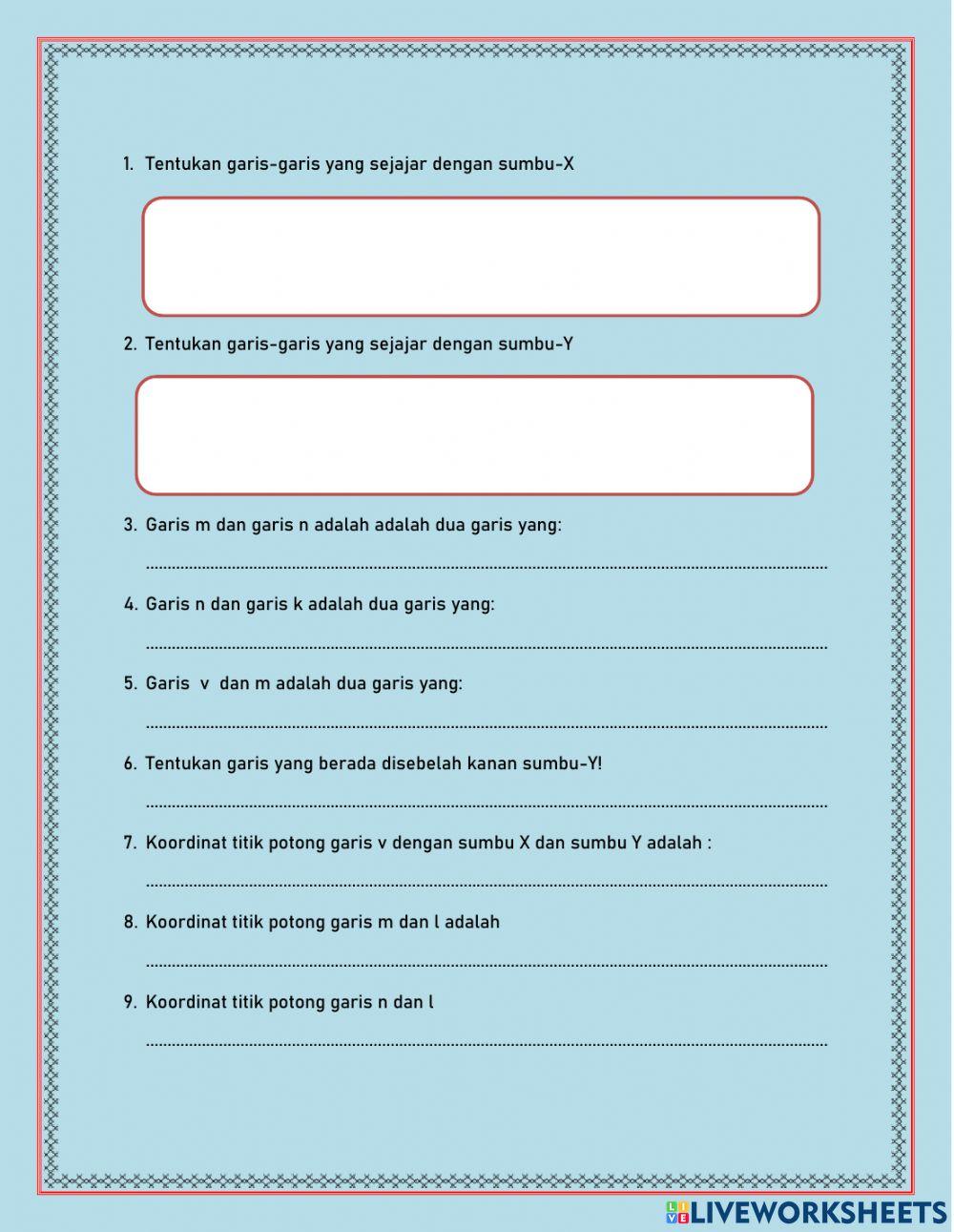 Posisi Garis Koordinat Kartesius