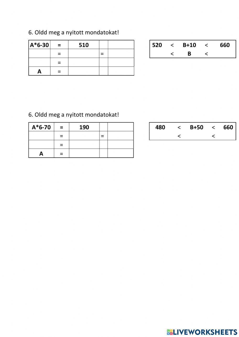 Első felmérő 6. feladat