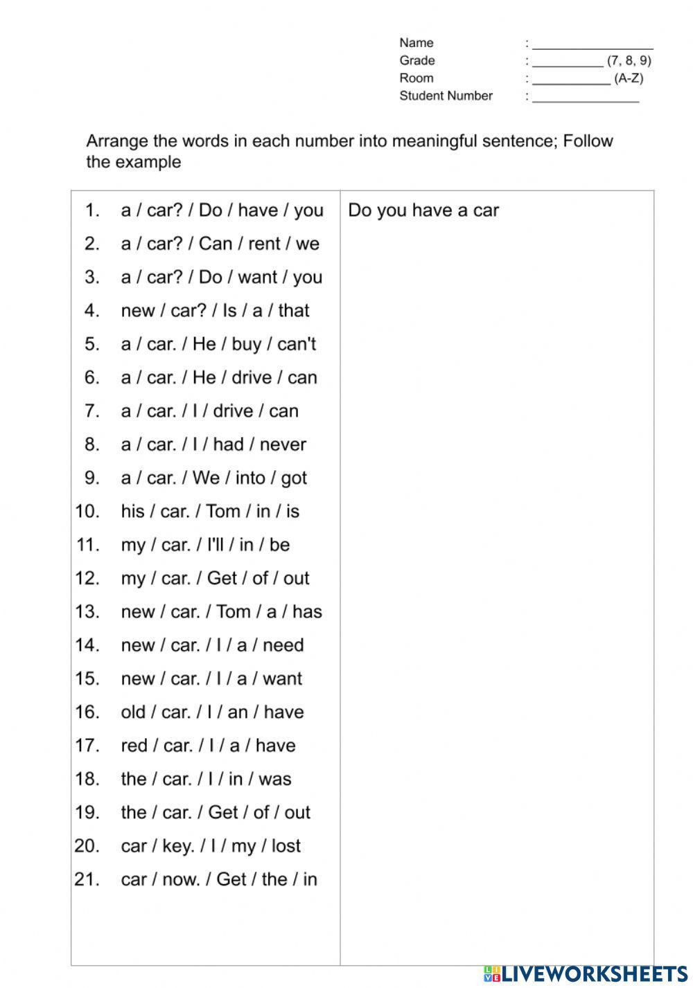 i-have-a-car-worksheet-live-worksheets