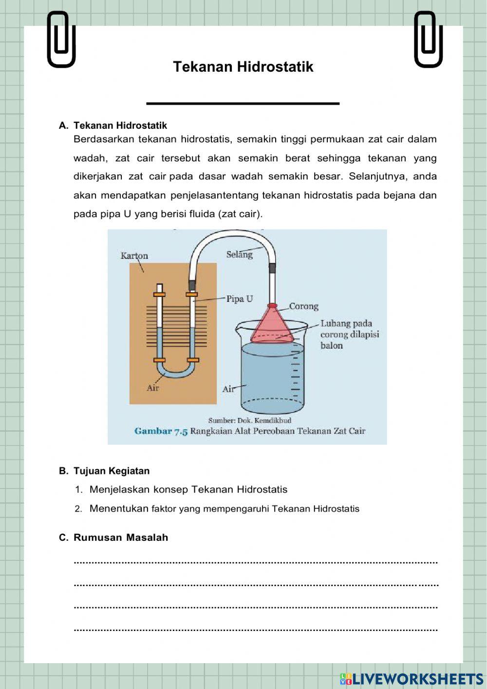 LKPD Tekanan Hidrostatik