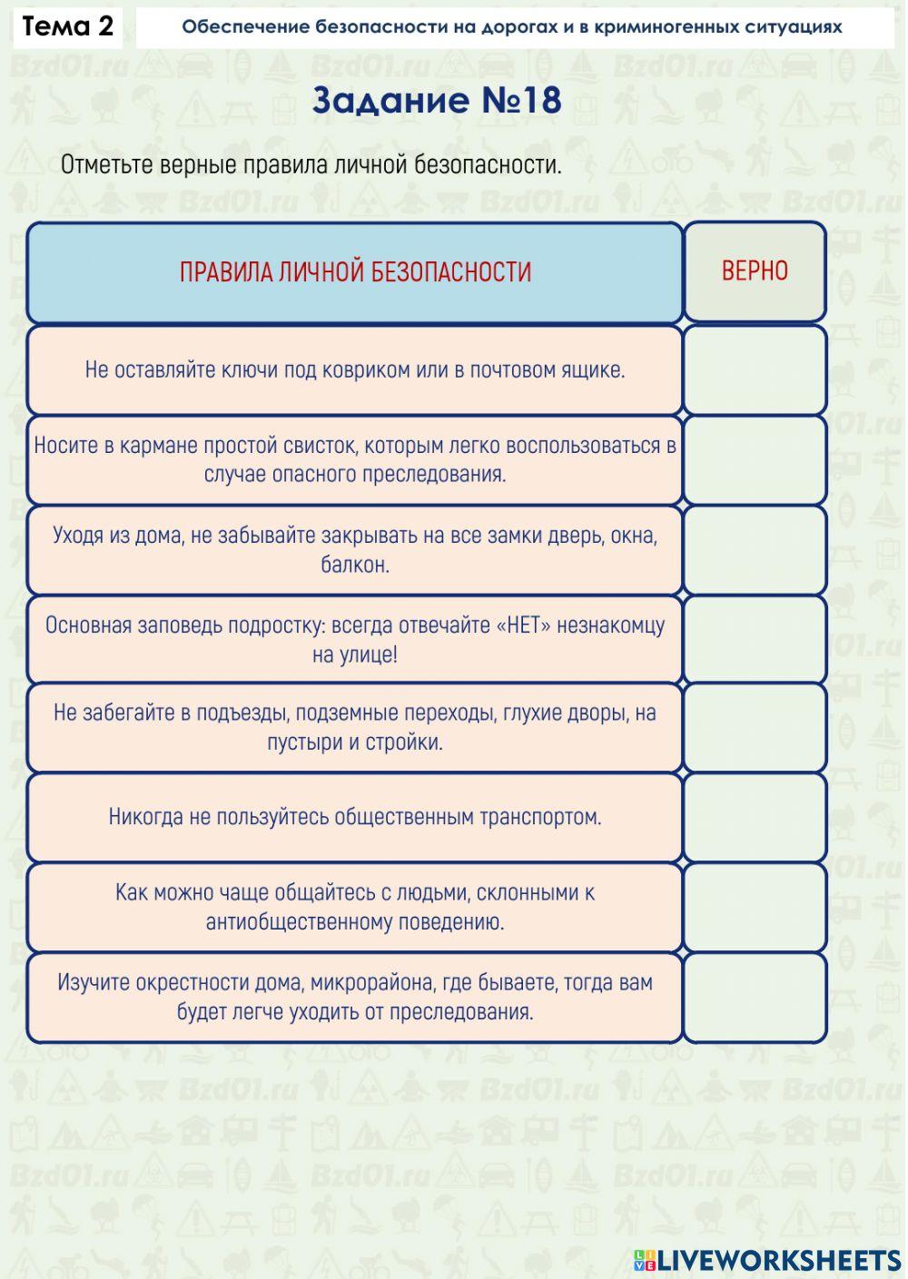 Задание ОБЖ 2.2