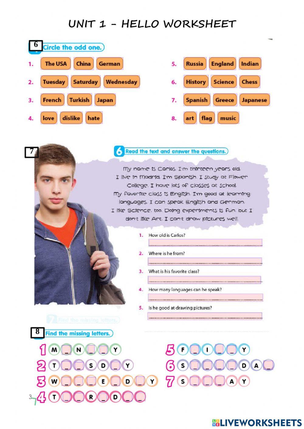 5. sinif 1. üni̇te-hello