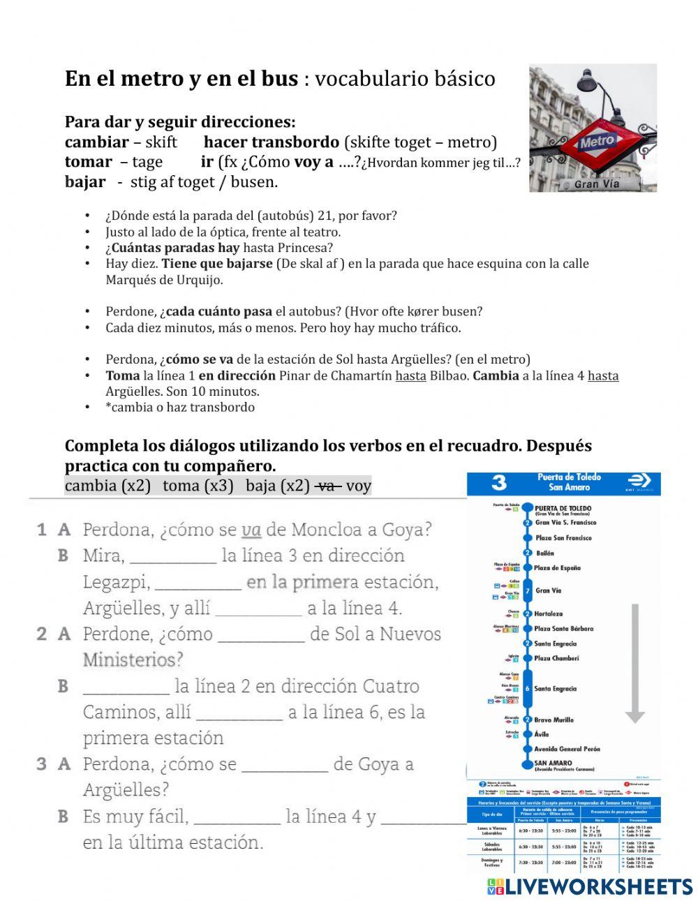 Dar direcciones transporte público