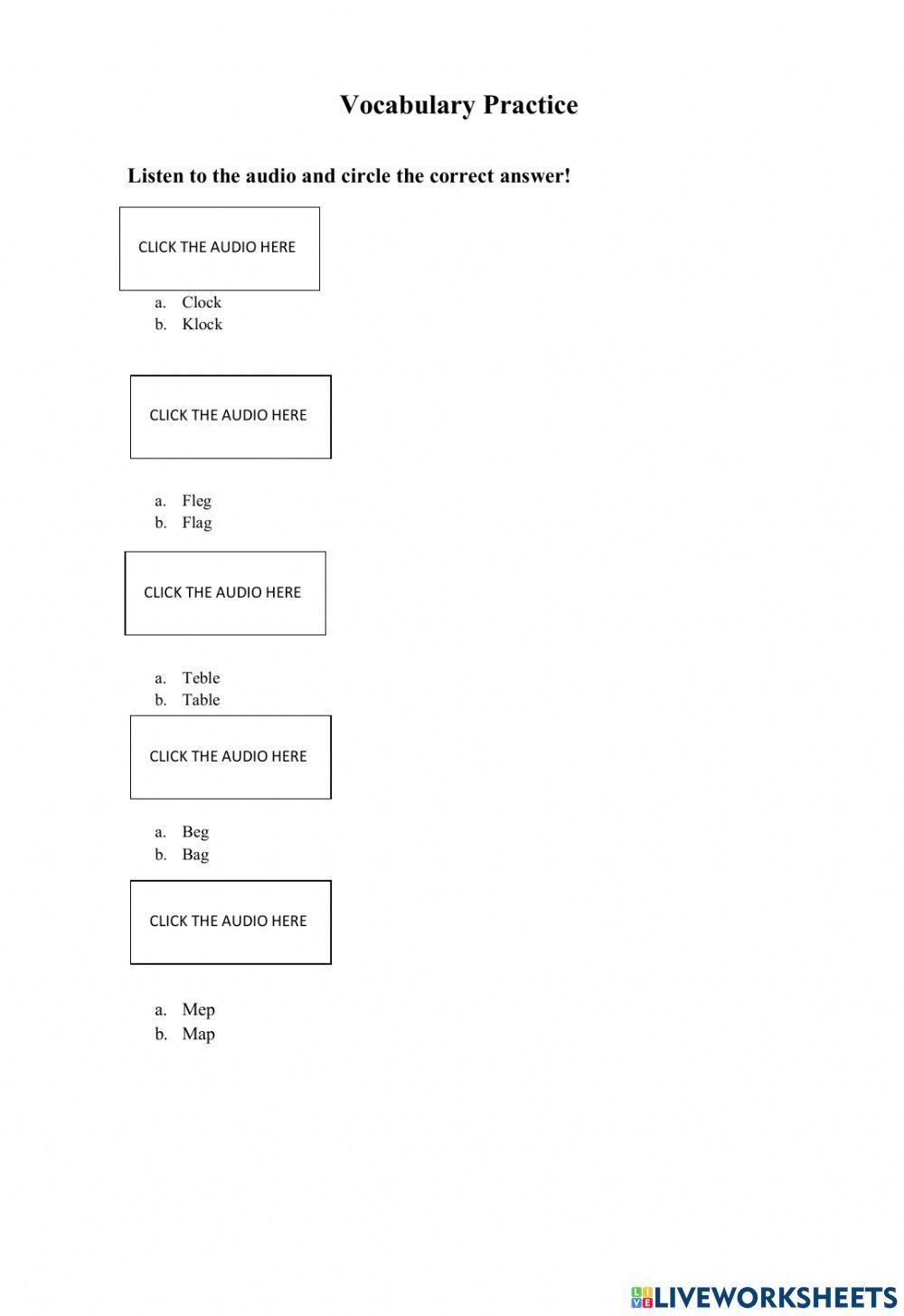 Vocabulary Practice UNIT 2 worksheet | Live Worksheets