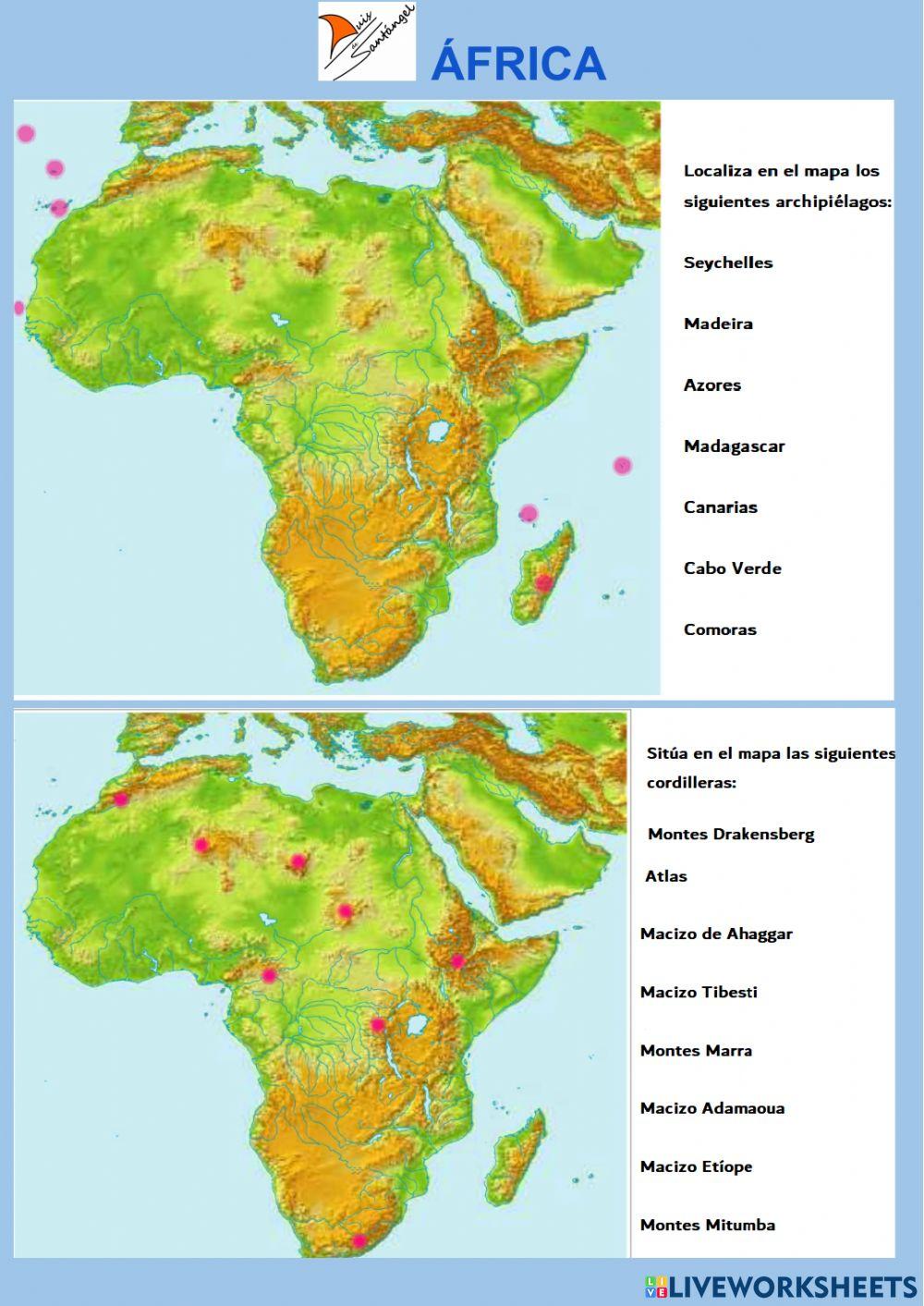 Relieve de áfri… | Free Interactive Worksheets | 2162666, image size:1000x1413