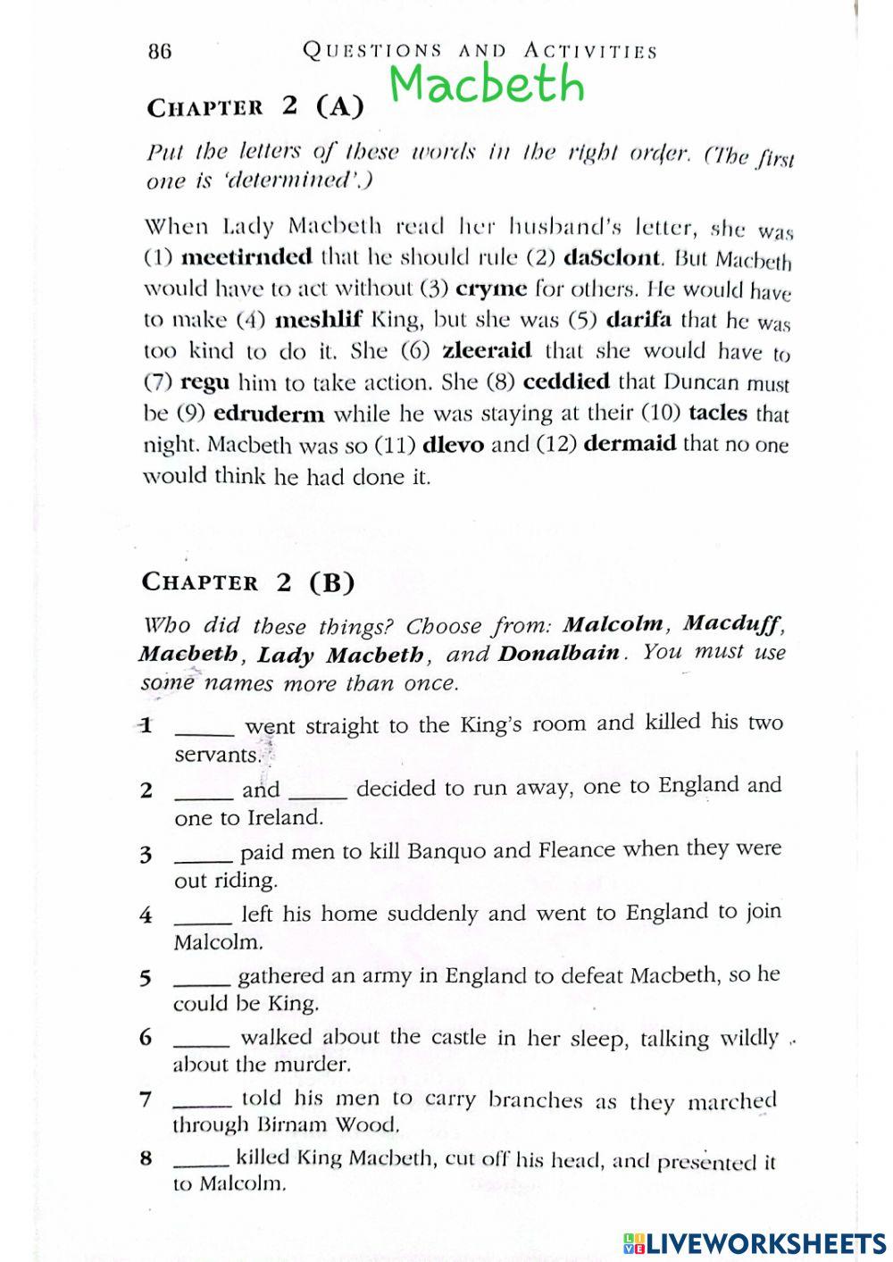 Merchant of Venice & Macbeth