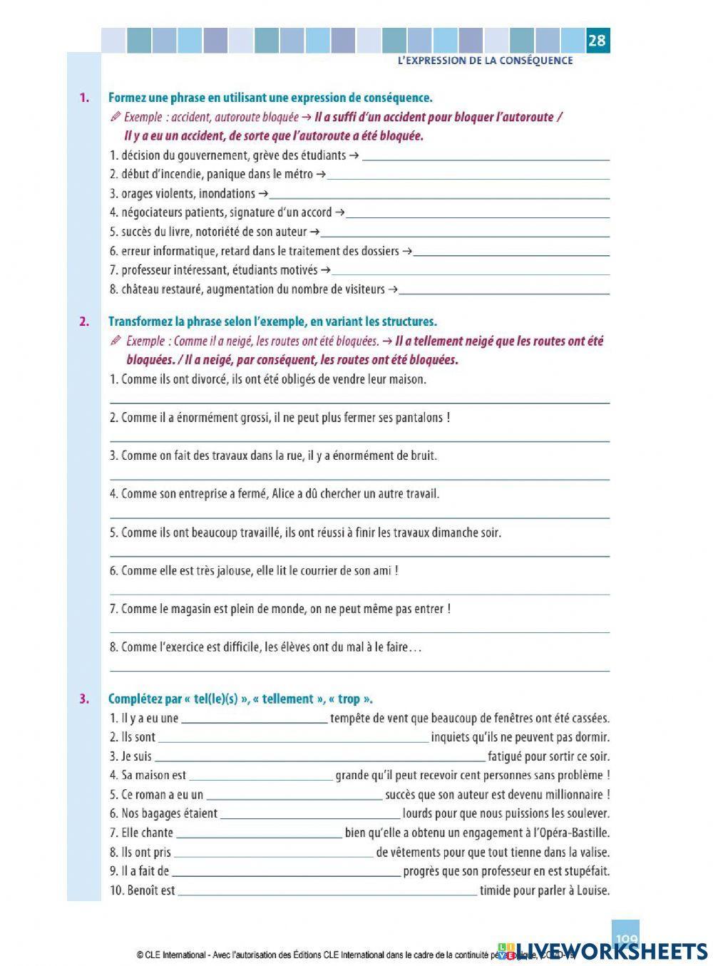L'expression de la consequence