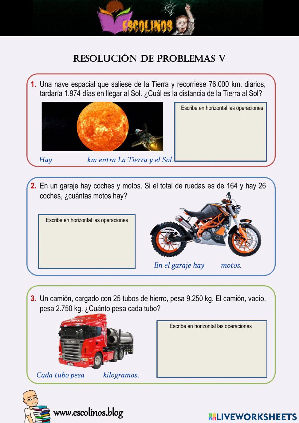 Matemáticas 5º. Resolución de problemas V